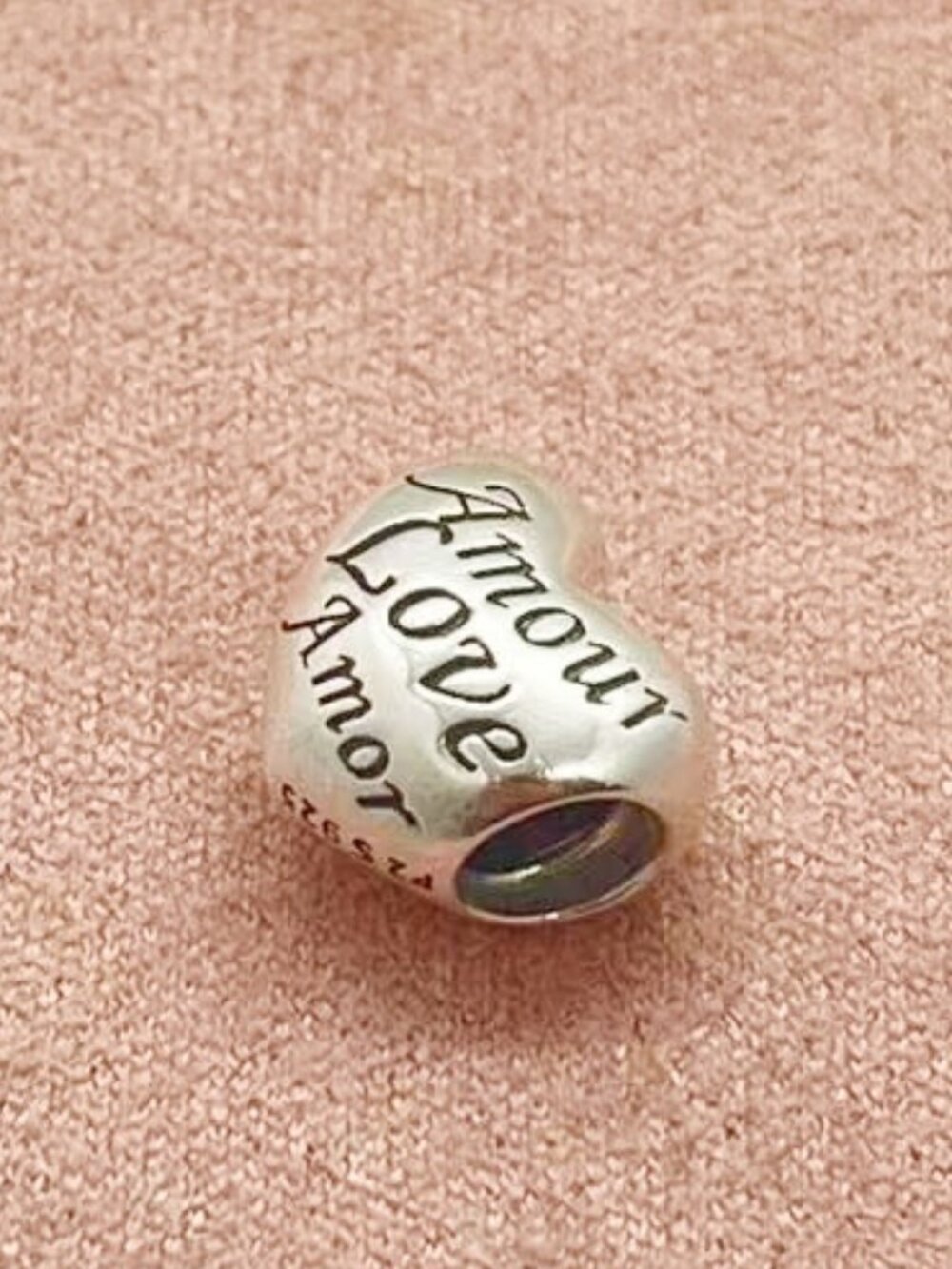 Pandora S925 Sterling Silver "Love Amore" Heart Charm - Picture 2 of 3